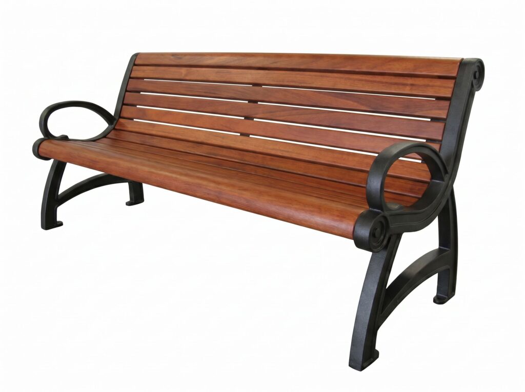 Bench with backrest and armrests-AMERICA