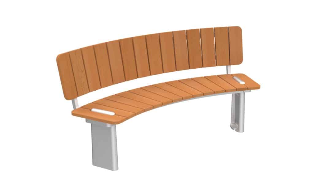 Collection 40 – Banc courbe 45° avec ou sans dossier